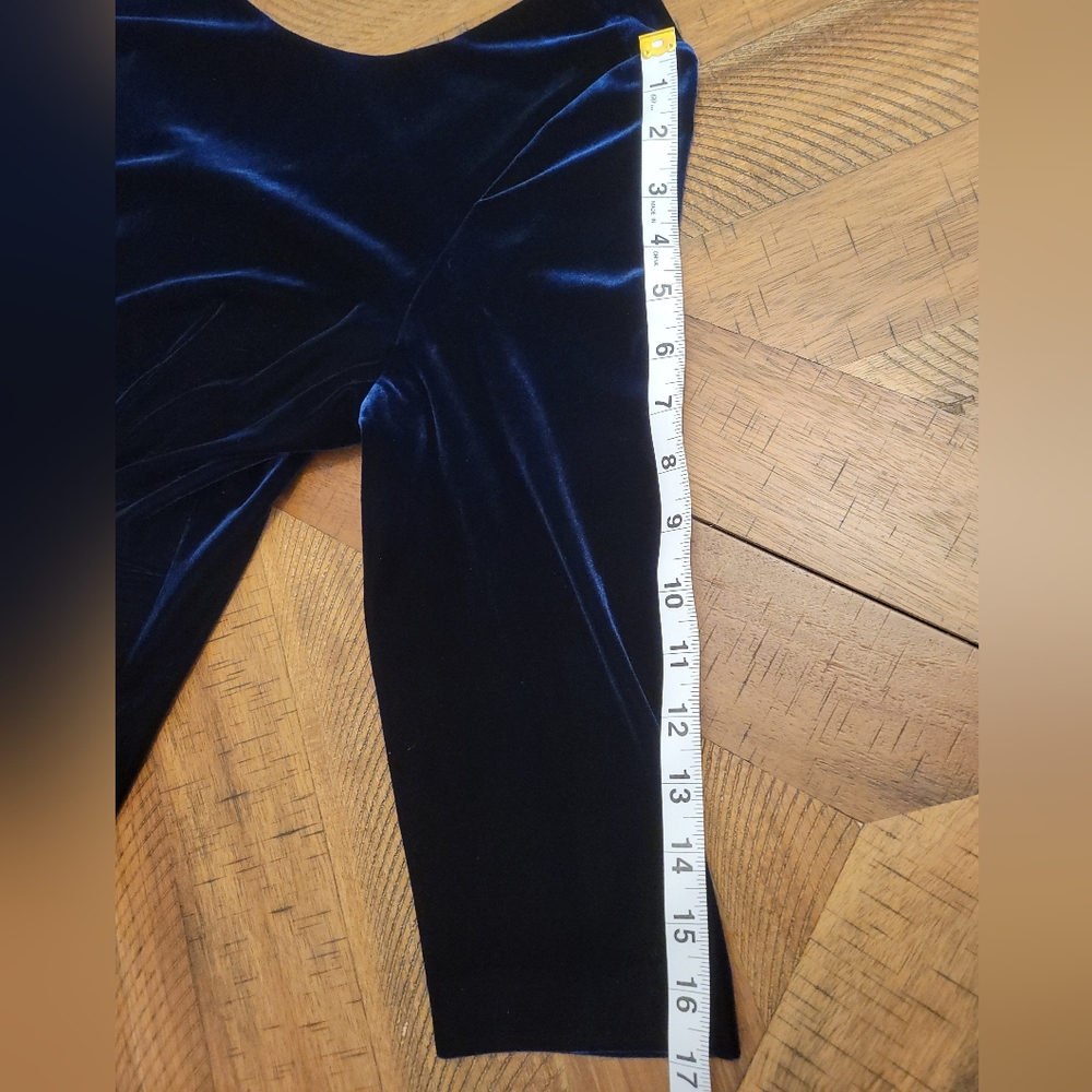 Alex Evenings Blue Velvet Cocktail Dress Size 12P - Picture 6 of 9